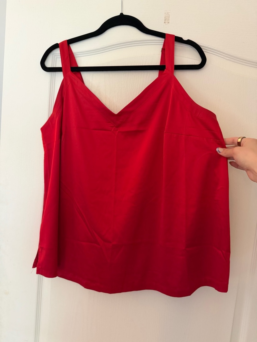 Lane Bryant Red V-Neck Satin Camisole